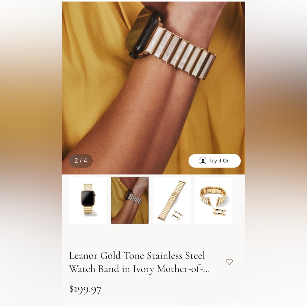 Kendra Scott Leanor Gold Watch Band in Ivory Mother-of-Pearl